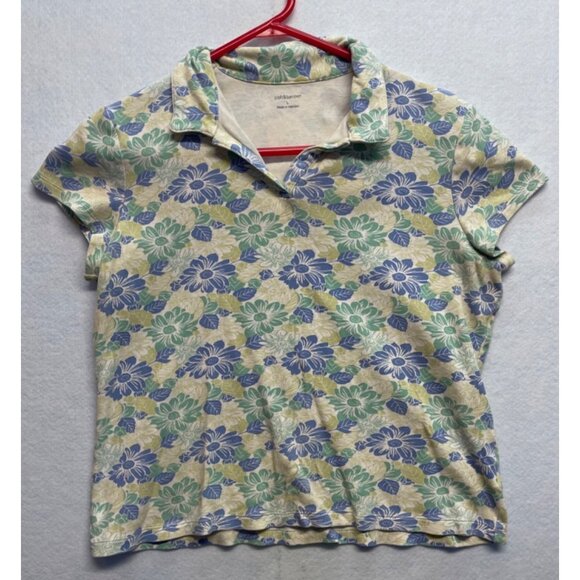 croft & barrow Tops - Croft & Barrow Sleeveless Floral Print Top Blouse Polo Style Women's Large
